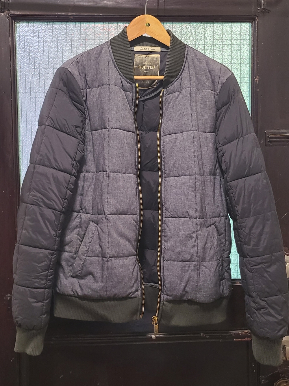 Scotch & Soda Quilted Bomber Jacket in Navy and Charcoal